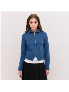 [카미노] COLLAR ZIP-UP KNIT CARDIGAN BLUE