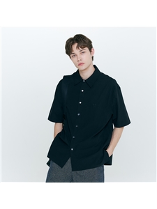 [프라이] 베이직 로고 하프 셔츠(BLACK)