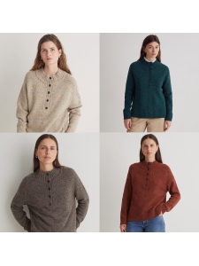 Buttoned Mock Neck Sweaters_4 Colors