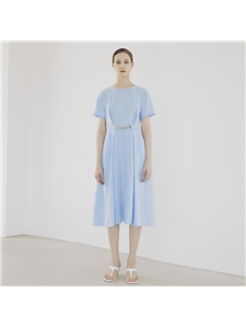 [누브] Buckle Linen Dress-Light Blue
